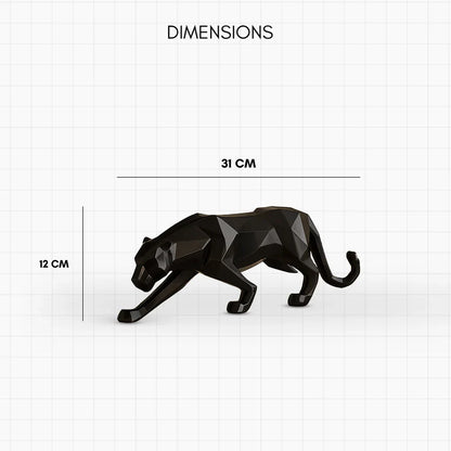 REGAL Black Geometrical Panther Statue