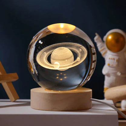 3D SATURN GLASS GLOBE NIGHT LAMP